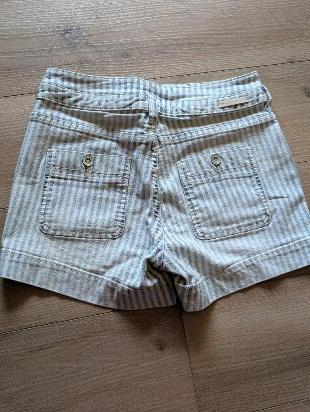 Anthropologie Pilcro & the Letterpress Blue & White Striped Denim Shorts - Picture 7 of 7